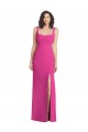 Best Wide Strap Notch Empire Waist Bridesaid Dress with Front Slit