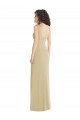 Best Wide Strap Slash Cutout Empire Crepe Prom Dress with Front Slit
