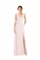 Best Square Neck Low Back A-Line Prom Dress with Front Slit and Pockets