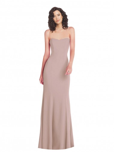 Best Strapless Princess Line Crepe Mermaid Prom Dress