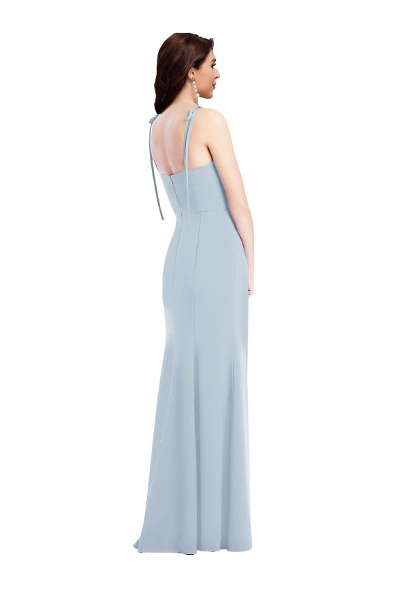 Best Bustier Style Crepe Prom Dress with Bow Straps