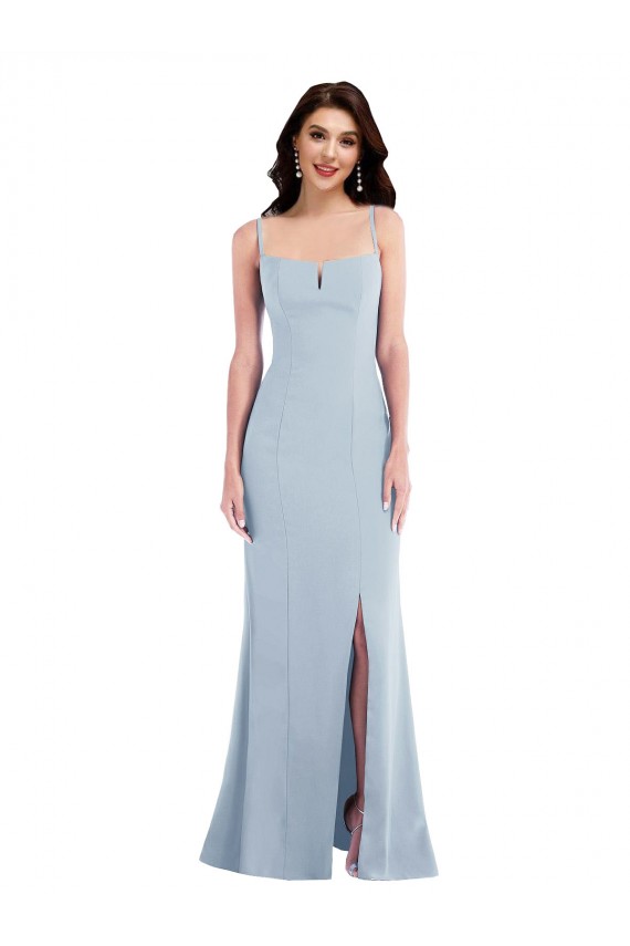 Best Flattering Trumpet Maxi Crepe Prom Dress with Front Slit