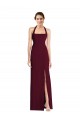 Best Tie Halter Open Back Trumpet Prom Dress