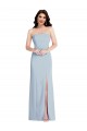 Best Strapless Scoop Back Maxi Crepe Prom Dress with Front Slit