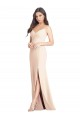 Best Seamed Bodice Crepe Trumpet Prom Dress with Front Slit