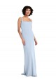 Best Slim Square Neck Fit and Flare Full Length Stretch Crepe Prom Dress