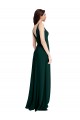 Best Slim A-Line V-Neck Full Length Crepe Prom Dress with Side Slit