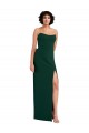 Best Scooped Strapless Neckline Crepe Prom Dress with Side Slit