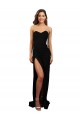 Best Corset Style Strapless Crepe Prom Dress with High Split