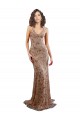 Best Floral Patterned Backless V-Neckline Sequin Prom Dress