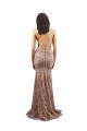 Best Floral Patterned Backless V-Neckline Sequin Prom Dress