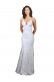 Best V-Neckline Backless Floral Patterned Sequin Formal Prom Dress