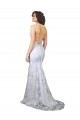 Best V-Neckline Backless Floral Patterned Sequin Formal Prom Dress