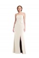 Best Long Strapless Tuxedo Maxi Prom Dress with Front Slit & Pockets