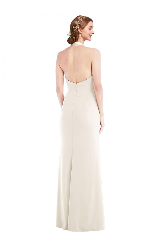 Best Halter Tuxedo Maxi Prom Dress with Front Slit