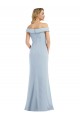 Best Off the Shoulder Tuxedo Maxi Prom Dress with Front Slit