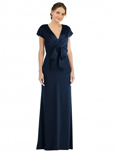 Best Soft Bow Blouson Bodice Trumpet Crepe Prom Dress