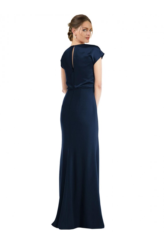 Best Soft Bow Blouson Bodice Trumpet Crepe Prom Dress