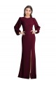 Best Puff Sleeves Long Maxi Briddesmaid Dress with Cutout Tie Back