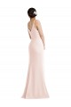 Best Skinny Strap Deep V-Neck Trumpet Crepe Prom Dress with Front Slit