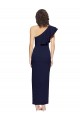 Best Ruched Floor Length Long Crepe Prom Dress with Shoulder Ruffles