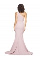 Best Long Sweep Train One Shoulder Crepe Prom Dress with Side Leg Split