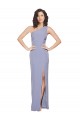 Best Floor Length One Shoulder Crepe Prom Dress with Pencil Skirt and Side Split