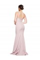 Best Straight Neck Long Strapless Crepe Prom Dress with Soft Tulle Overlay and Small Train