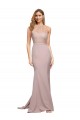 Best Long Sweetheart Crepe Prom Dress with High Neck Illusion Tulle Details