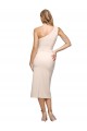 Best Midi Length One Shoulder Crepe Cocktail Prom Dress / Homecoming Dress with Thigh High Side Split