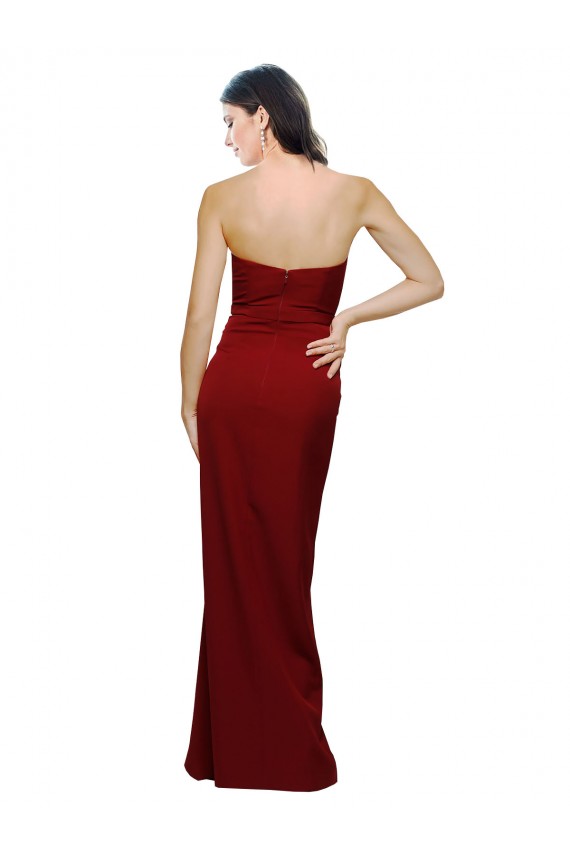 Best Straight Pencil Skirt Long Sweetheart Crepe Prom Dress with High Side Split