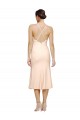 Best Midi Length V-Neckline Crepe Cocktail Prom Dress / Homecoming Dress with Thin Straps and Fulted Skirt