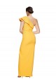 Best One Shoulder Floor Length Crepe Prom Dress with Thigh High Split