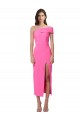 Best One Shoulder Neckline Short Midi Length Crepe Cocktail Prom Dress / Homecoming Dress