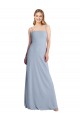 Best Straight Neckline Crepe Slip Prom Dress with Strappy Back