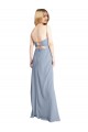 Best Straight Neckline Crepe Slip Prom Dress with Strappy Back