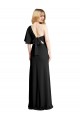 Best Pleated One Shoulder Flutter Sleeves Slim Crepe Prom Dress