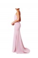 Best Square Neck Criss Cross Open Back Slim Crepe Prom Dress with Spaghetti Straps