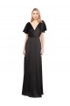 Best Cap Sleeves Open Back Long Stretch Satin Prom Dress