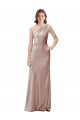 Best One Shoulder Black-Tie Floor Length Long Stretch Satin Prom Dress