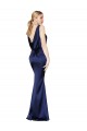 Best Sheath High Neck Stretch Satin Prom Dress Low Back