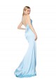 Best Double Straps V-Neck Sleeveless Stretch Satin Prom Dress with High Slit