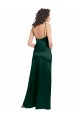 Best Long Slim Scoop Neck Stretch Satin Prom Dress with Open Back