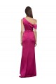 Best Off the Shoulder Short Sleeves Stretch Satin Prom Dress with Side Slit