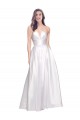 Best Full Length Strapless V-Cutout Stretch Satin Prom Dress