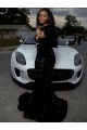 Best One Shoulder Long Sleeves Long Sweep Train Velvet Sequin Prom Dress