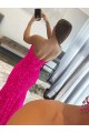 Best Strapless Sleeveless Long Sweep Train Velvet Sequin Prom Dress with Side Slit