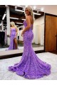 Best A-Line Sweetheart Sleeveless Long Velvet Sequin Prom Dress with Slit
