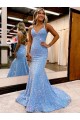 Best Criss Cross Open Back V-Neck Sleeveless Long Velvet Sequin Prom Dress