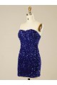 Best Short Sweetheart Velvet Sequin Prom Dress